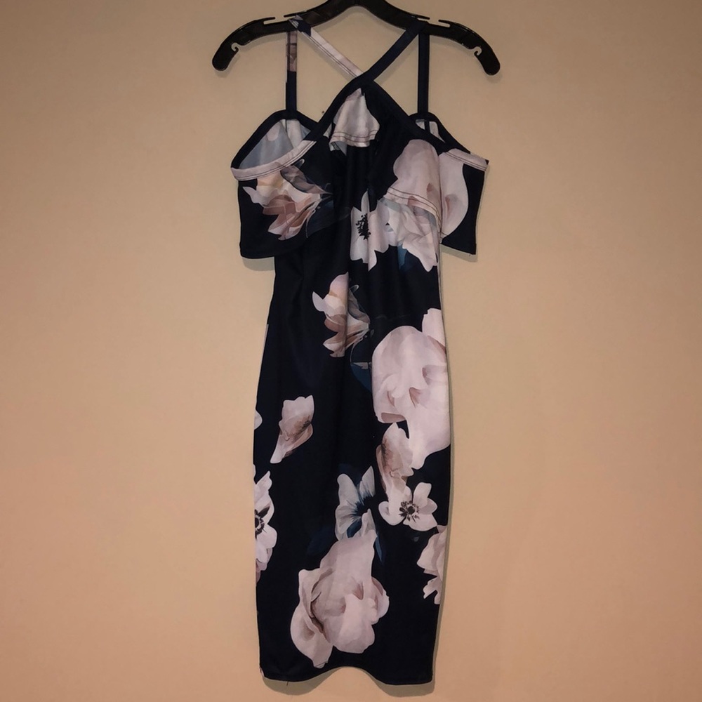 Halter cold shoulder dress